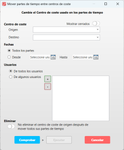 Unificar Centros de coste | ForTiming