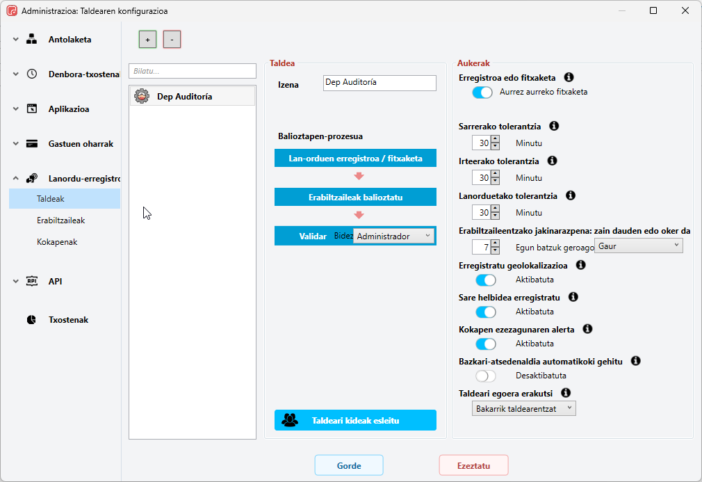 Supervision Fichaje Grupos fortiming